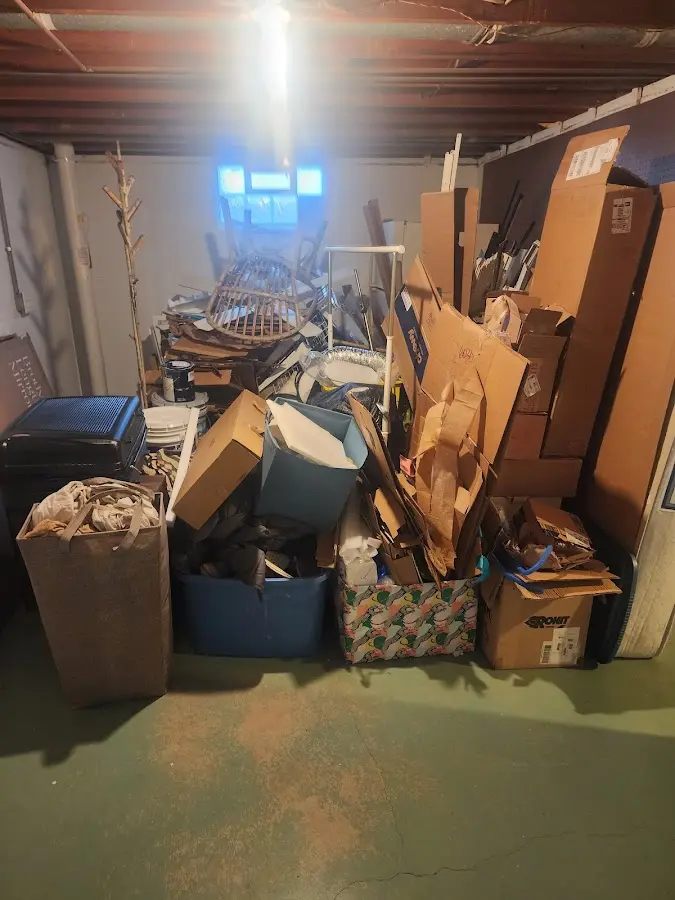 Roll-off dumpster container at job site for Roll Off Dumpster Rental in Eastchester